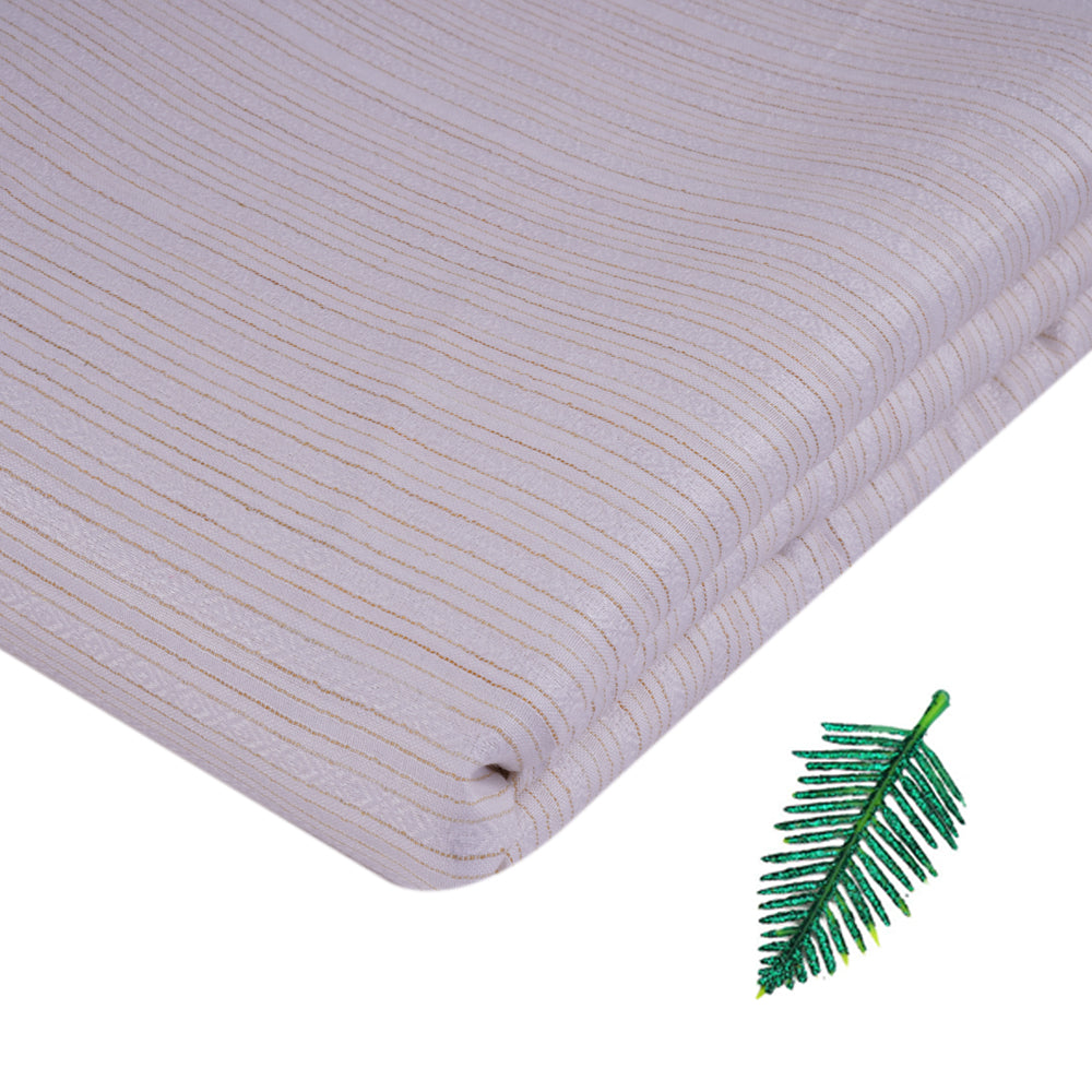 Off-White Color Striped Viscose Fabric