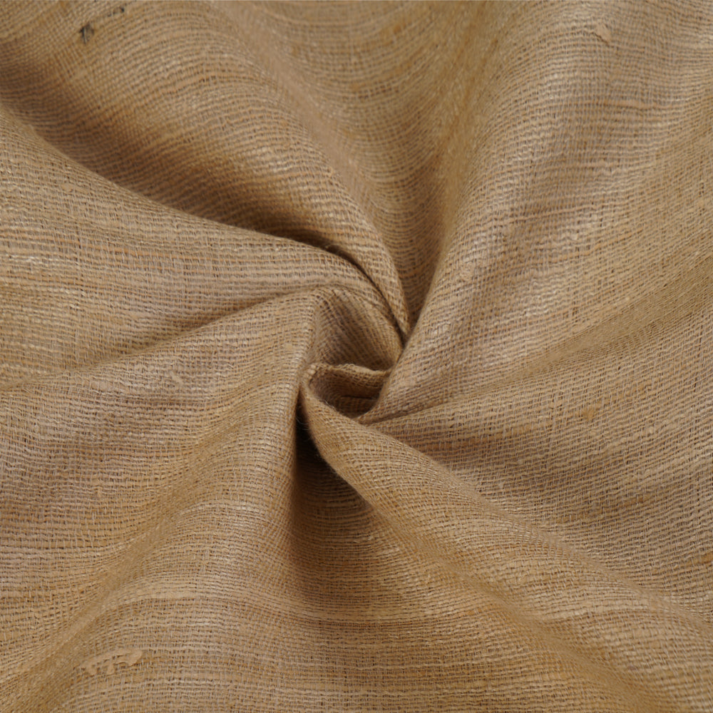 Beige Color Natural Silk Gichha Fabric