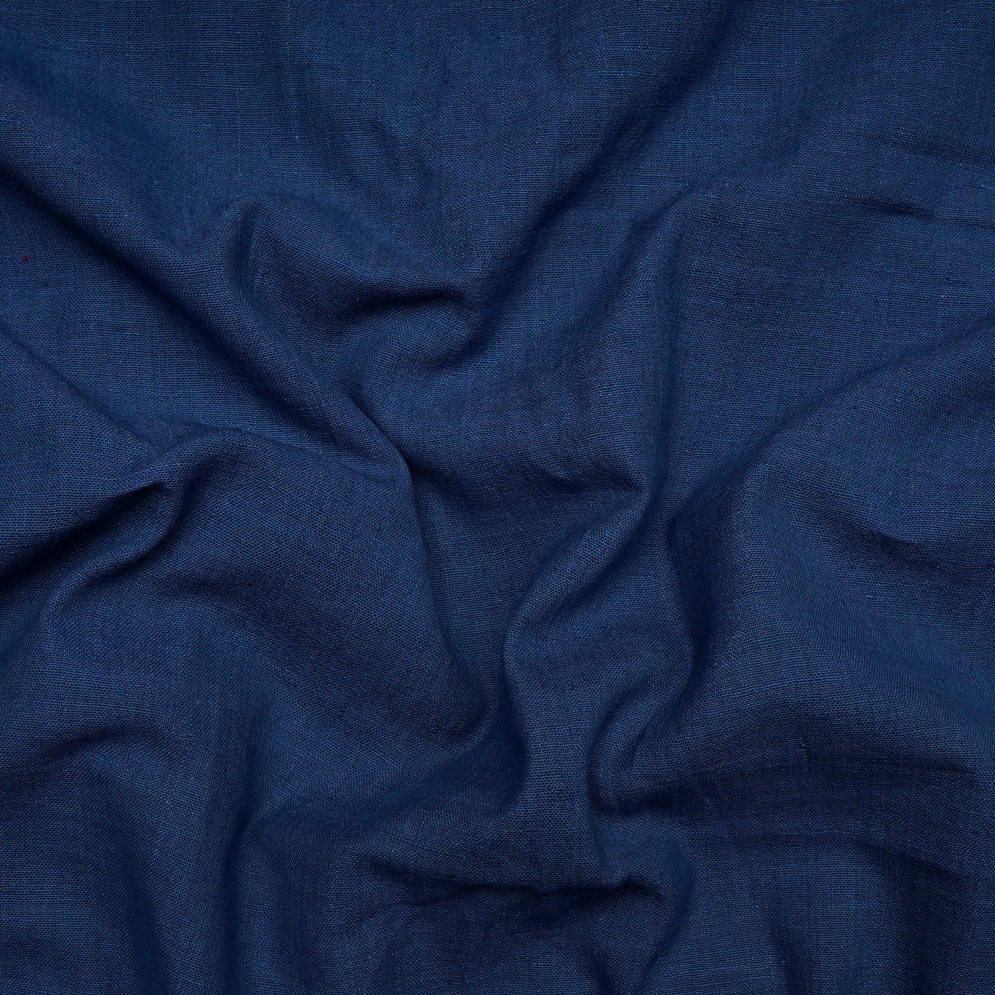 Dark Cerulean Color Yarn Dyed Muslin Cotton Fabric