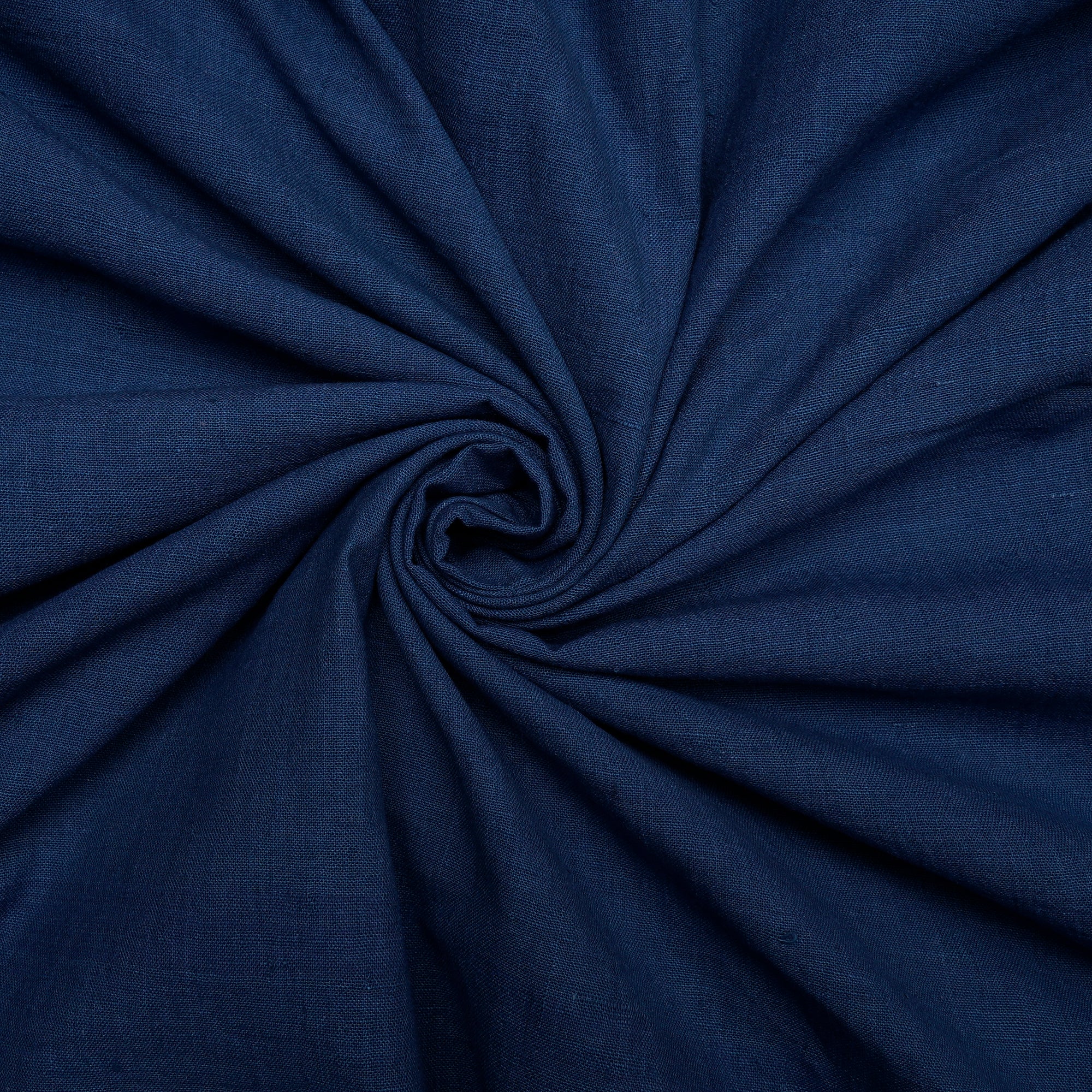 Dark Cerulean Color Yarn Dyed Muslin Cotton Fabric