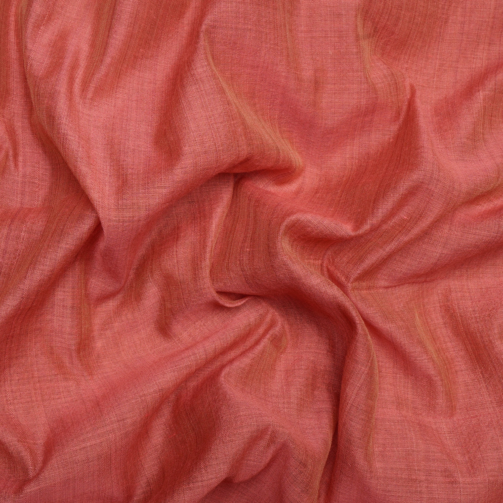 Camellia Red Color Polyester Chanderi Fabric