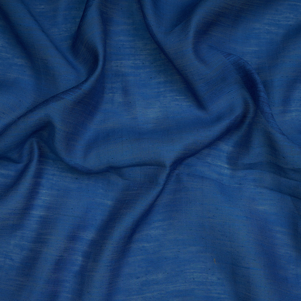 Blue Color Noile Silk Fabric