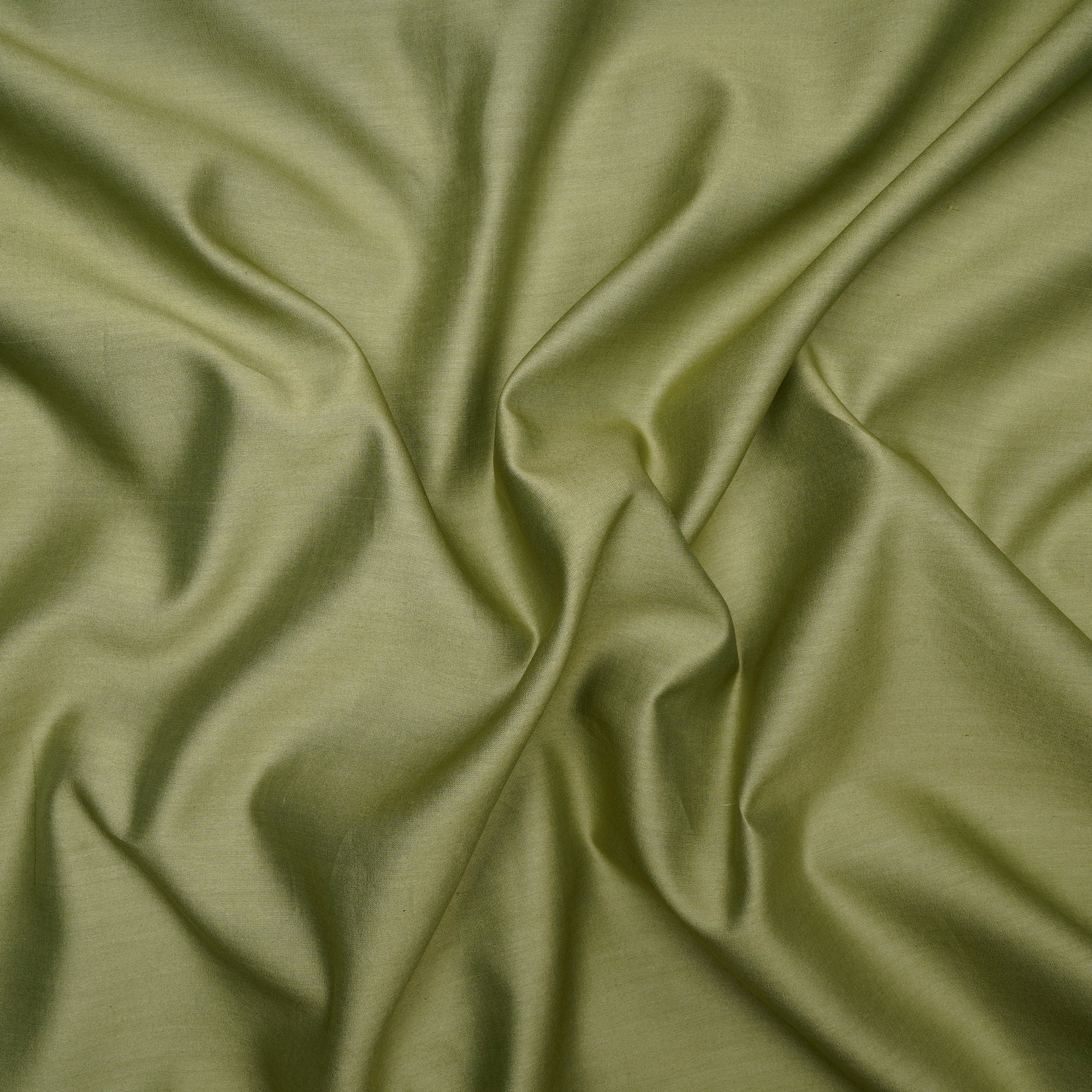Olive Piece Dyed Pure Chanderi Fabric