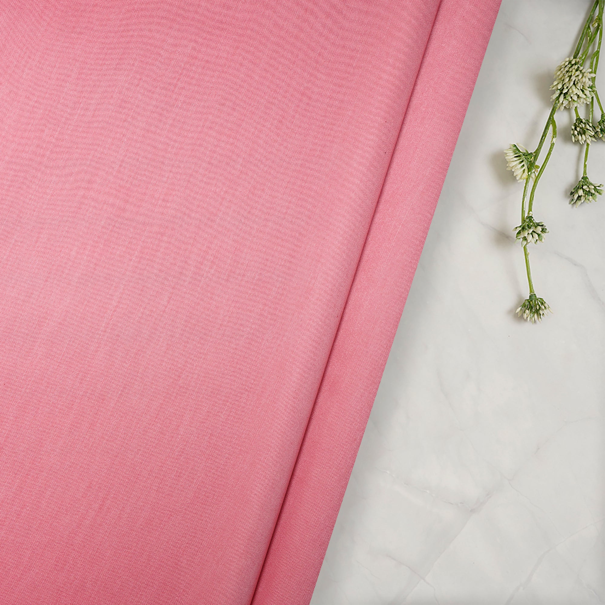 Baby Pink Piece Dyed Pure Chanderi Fabric