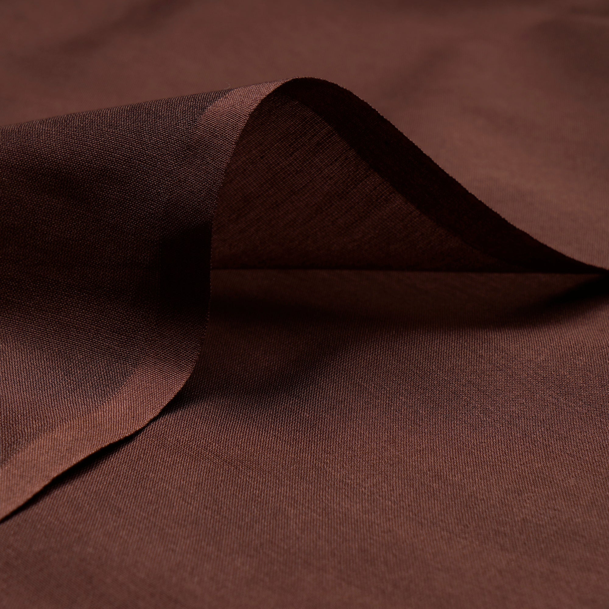 Dark Brown Piece Dyed Pure Chanderi Fabric