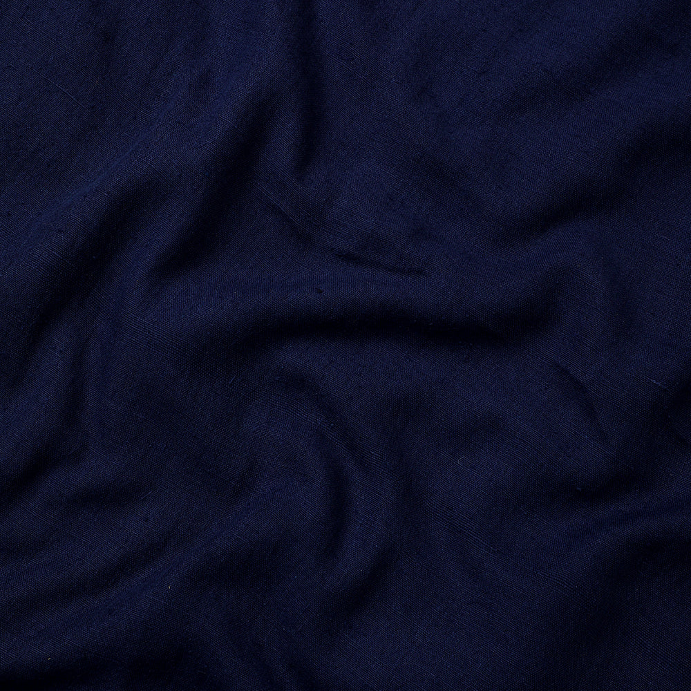 Space Blue Color Natural Matka Silk Fabric