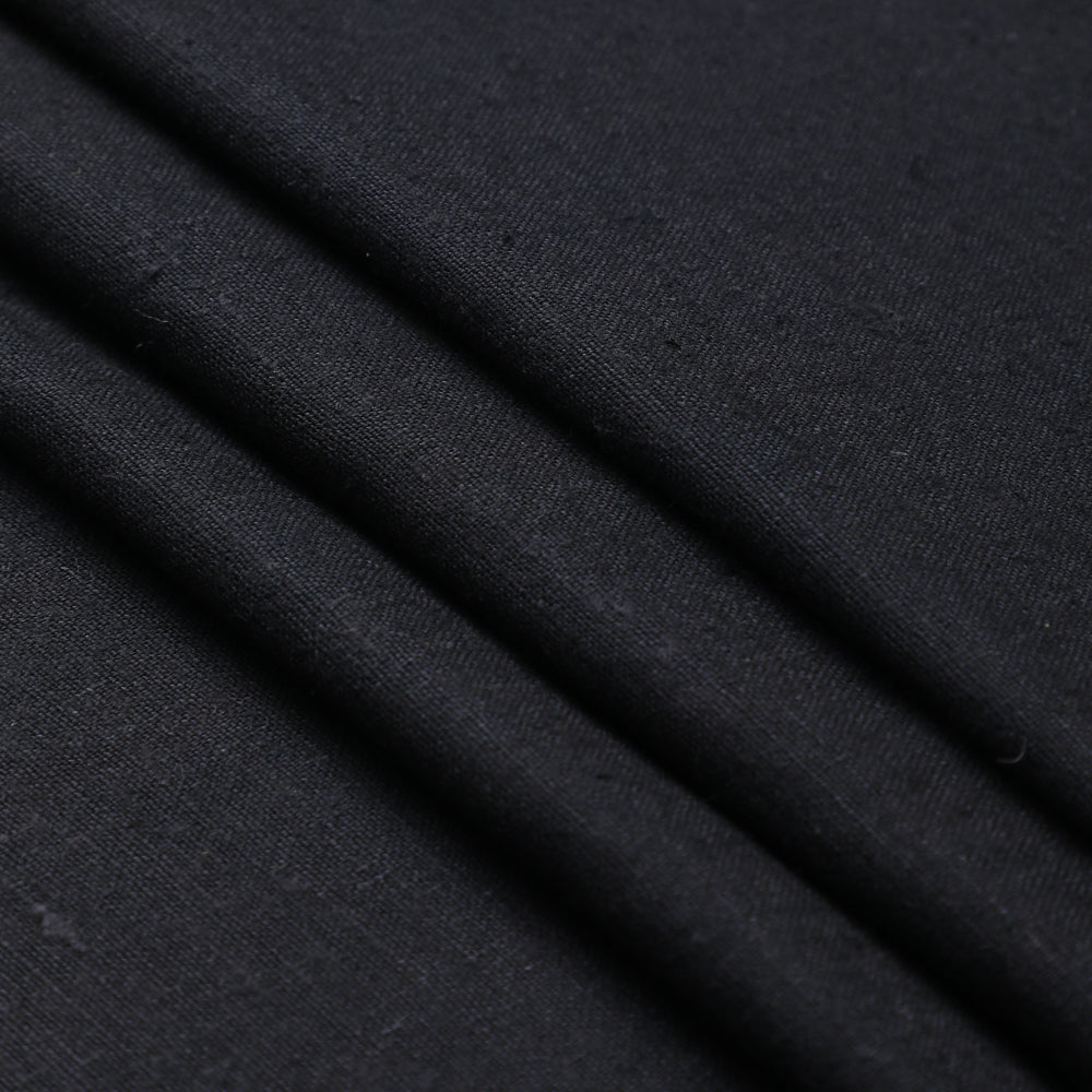 Black Color Natural Matka SIlk Fabric