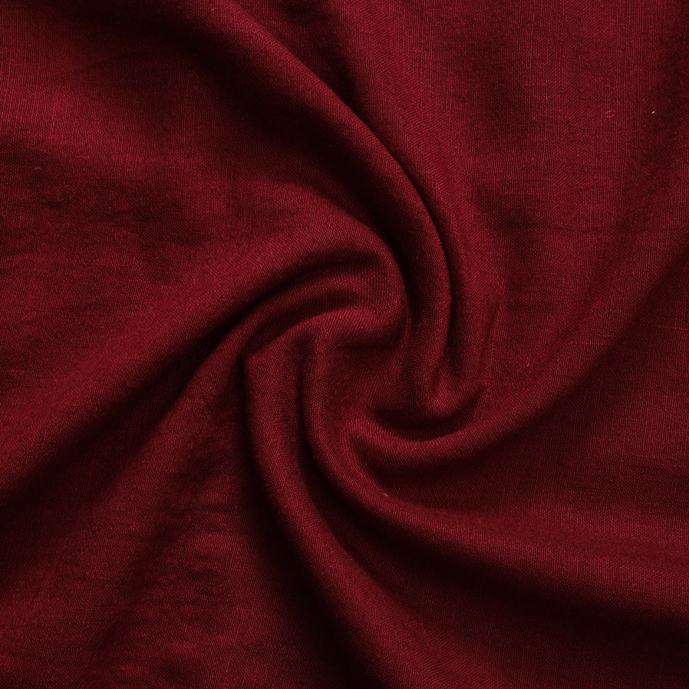 Burgundy Color Natural Matka Silk Fabric