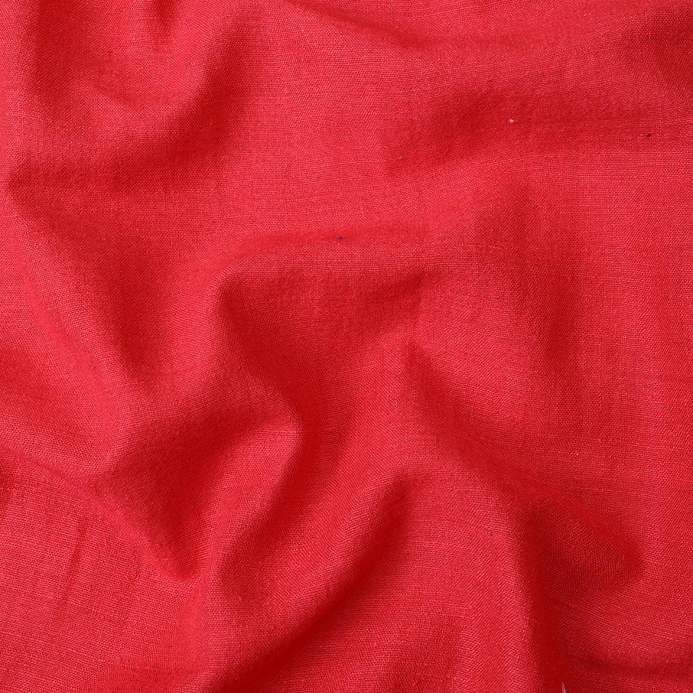 Cherry Color Natural Matka Silk Fabric