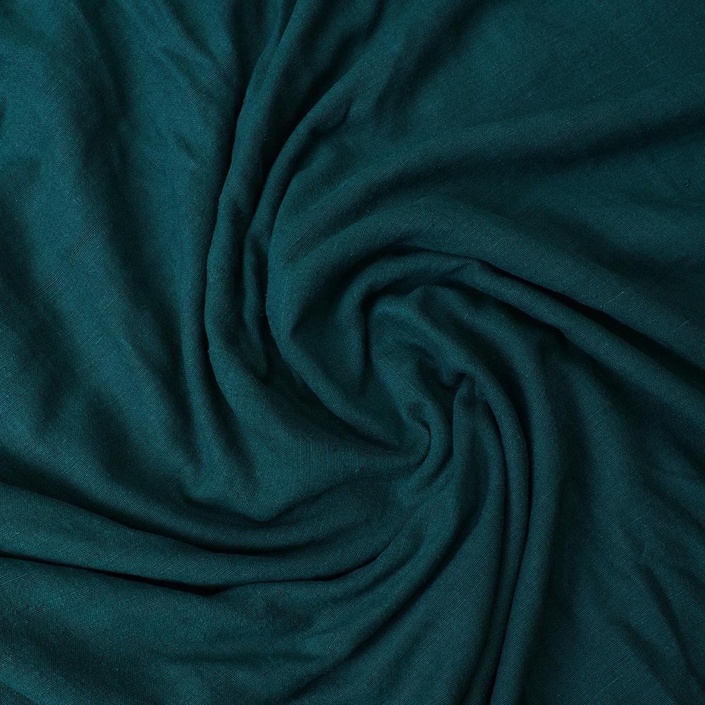 Dark Green Color Natural Matka Silk Fabric