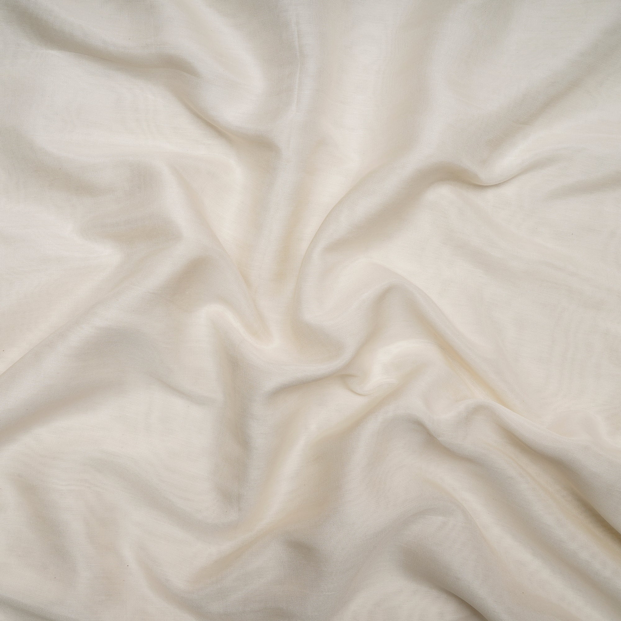 Off White Color Handwoven Maheshwari Silk Fabric