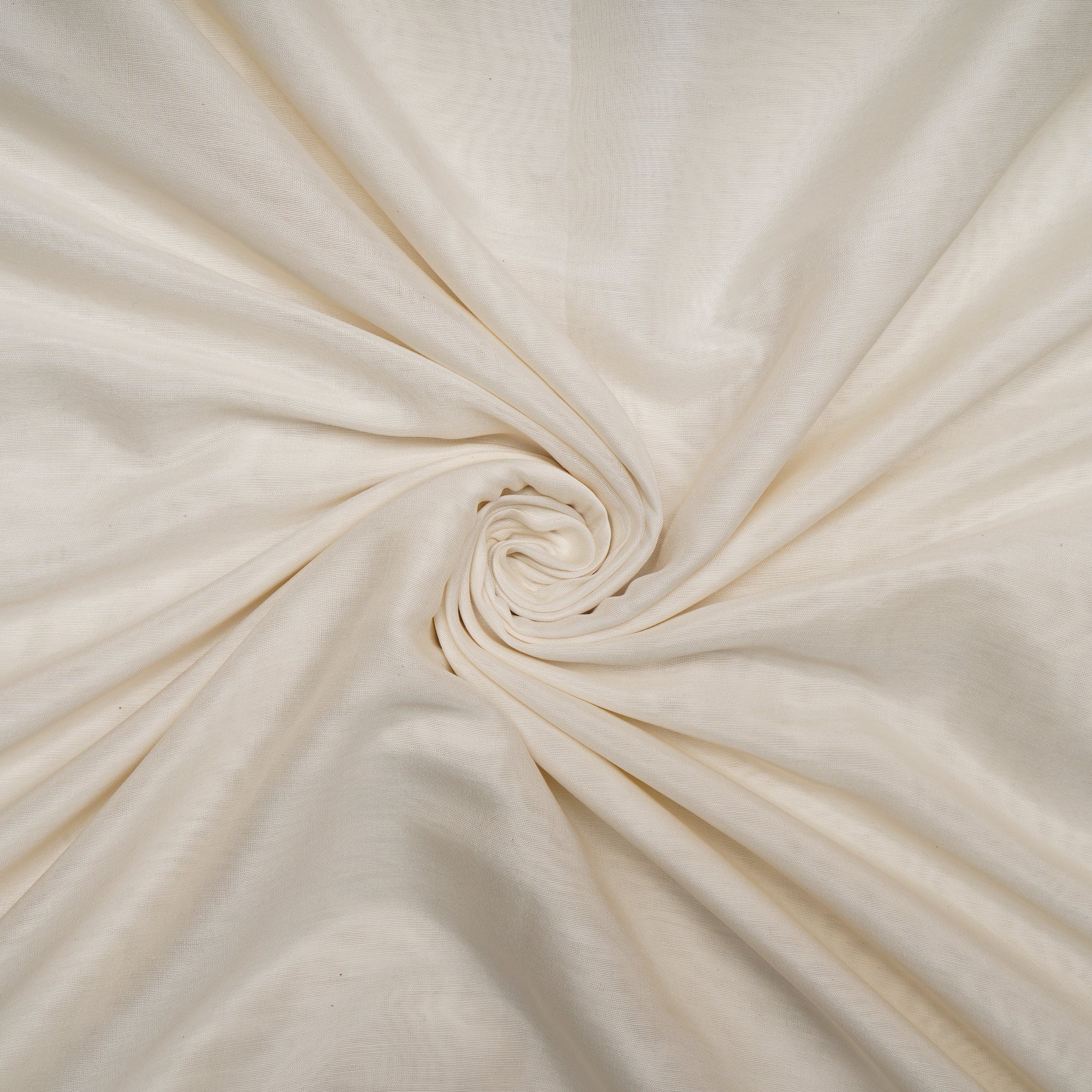 Off White Color Handwoven Maheshwari Silk Fabric