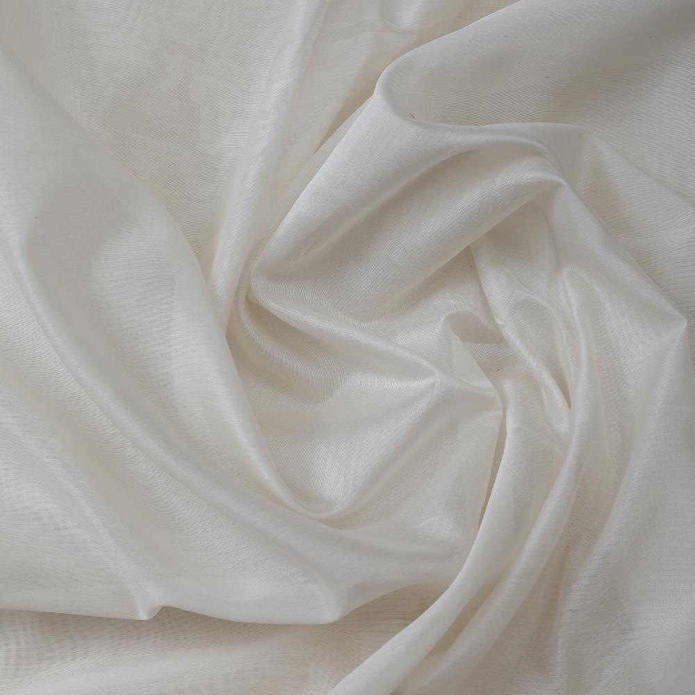 White Color Fine Chanderi Fabric