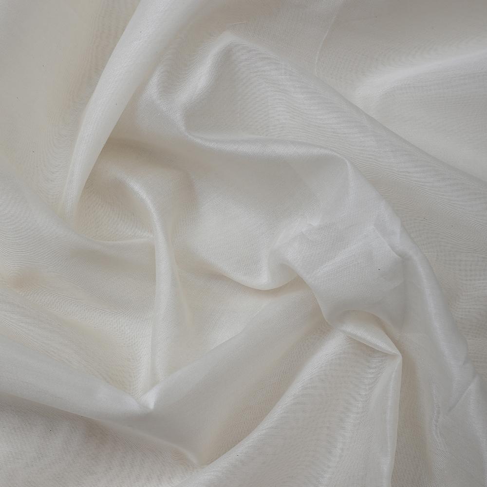 White Color Fine Chanderi Fabric