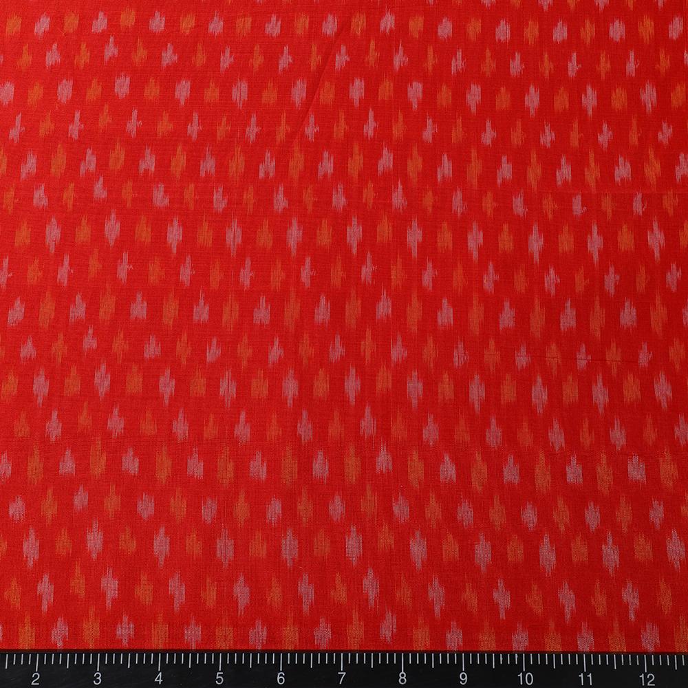 Red Color Handwoven Ikat Sico Silk Fabric