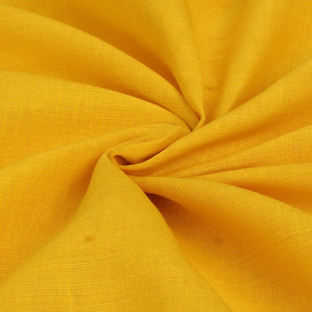 Bright Yellow Color Matka Silk Fabric