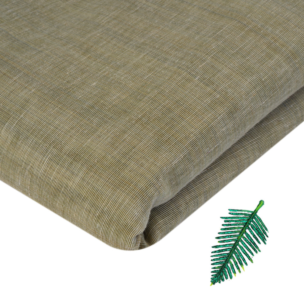 Tea Green Color Slub Polyester Fabric