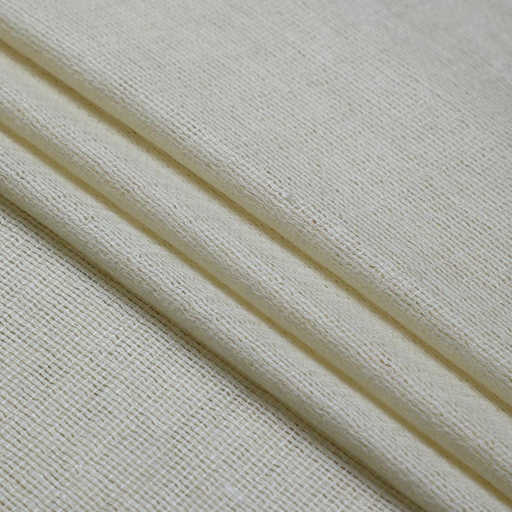 Cream Color Natural Muga Net Silk Fabric