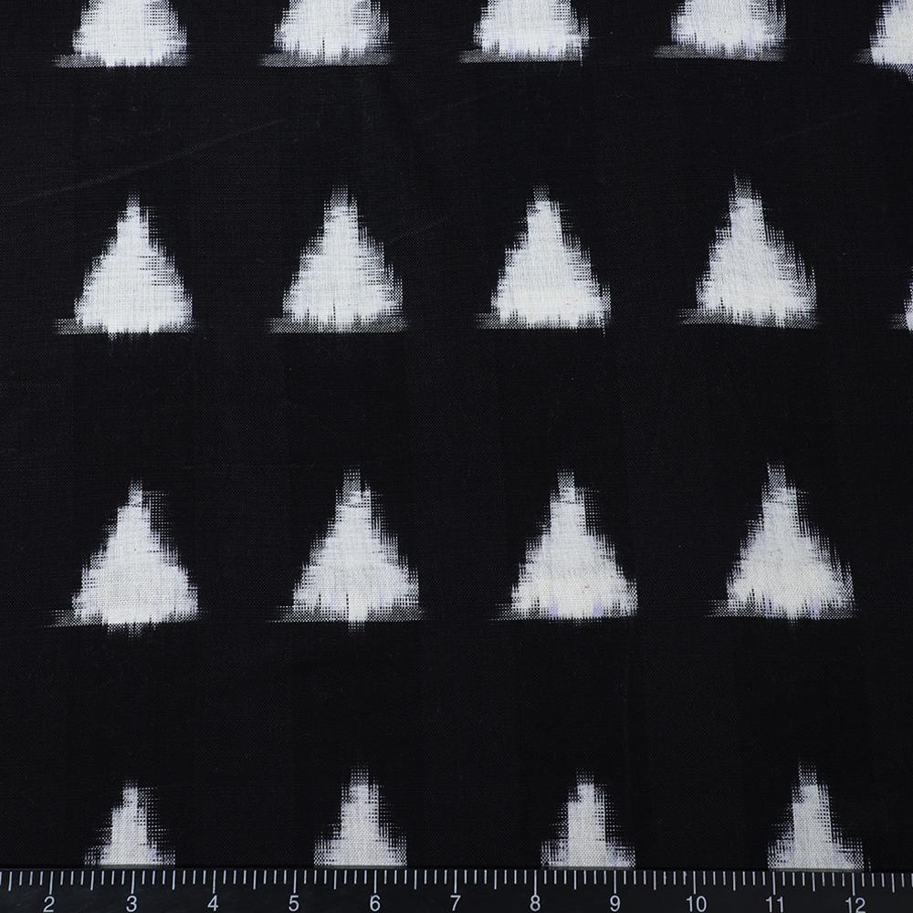 Black-White Color Handwoven Ikat Cotton Fabric