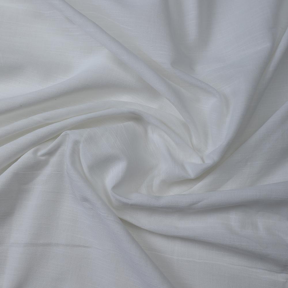 White Color Muslin Slub Cotton Fabric