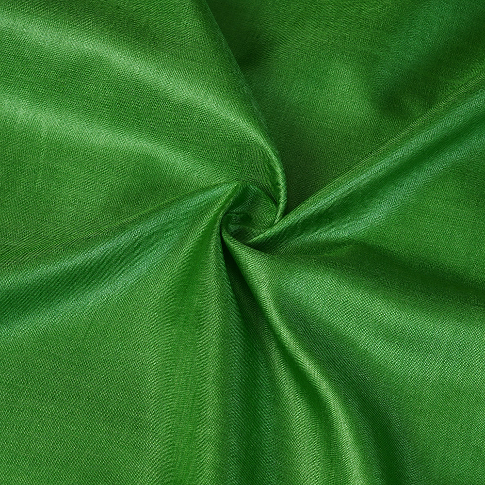 Green Color Piece Dyed Handwoven Tussar Silk Fabric
