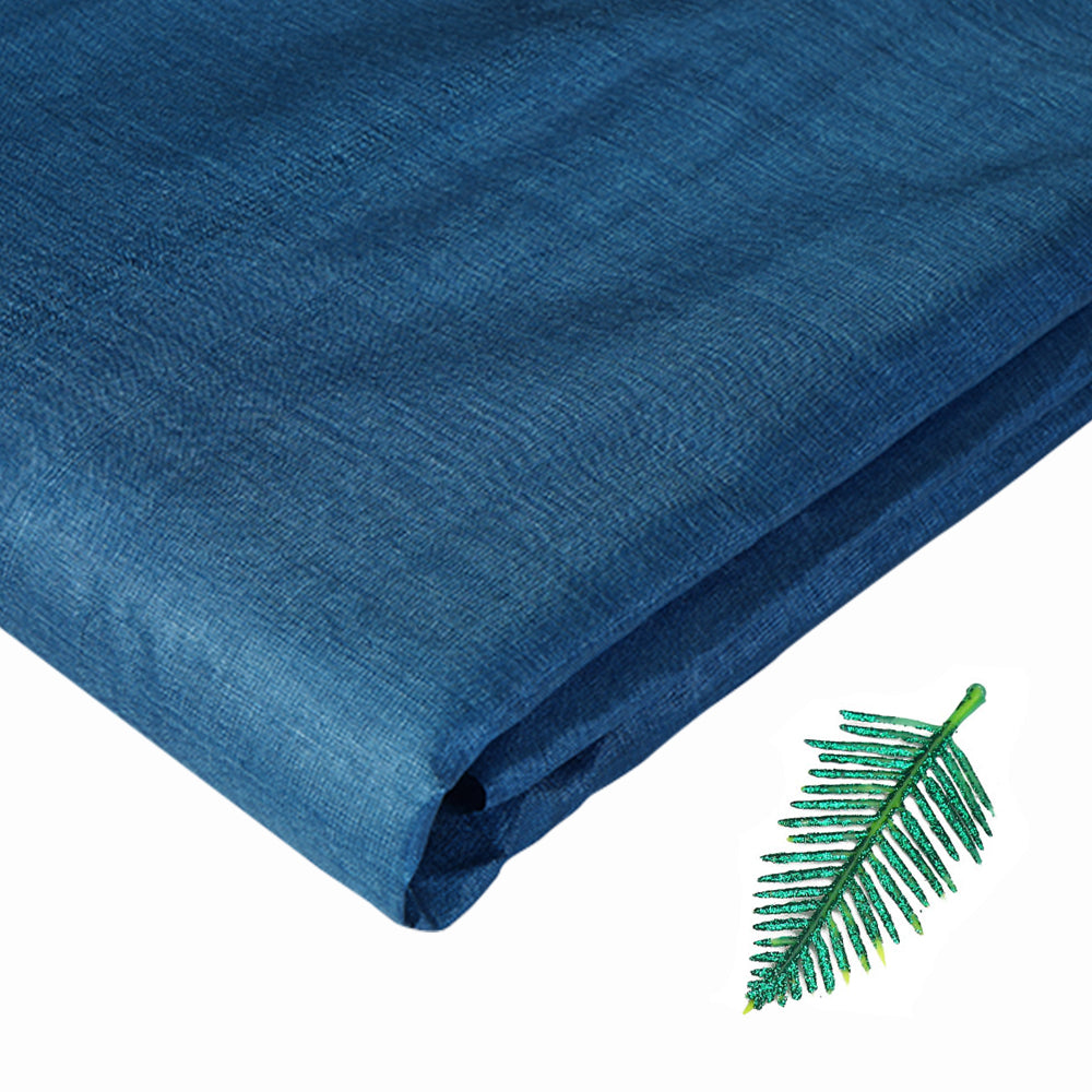 Blue Color Piece Dyed Handwoven Tussar Silk Fabric