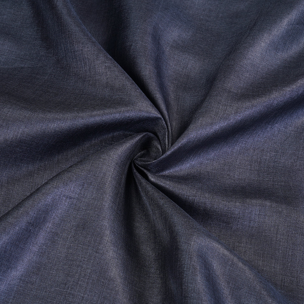 Dark Grey Color Piece Dyed Natural Tussar Silk Fabric