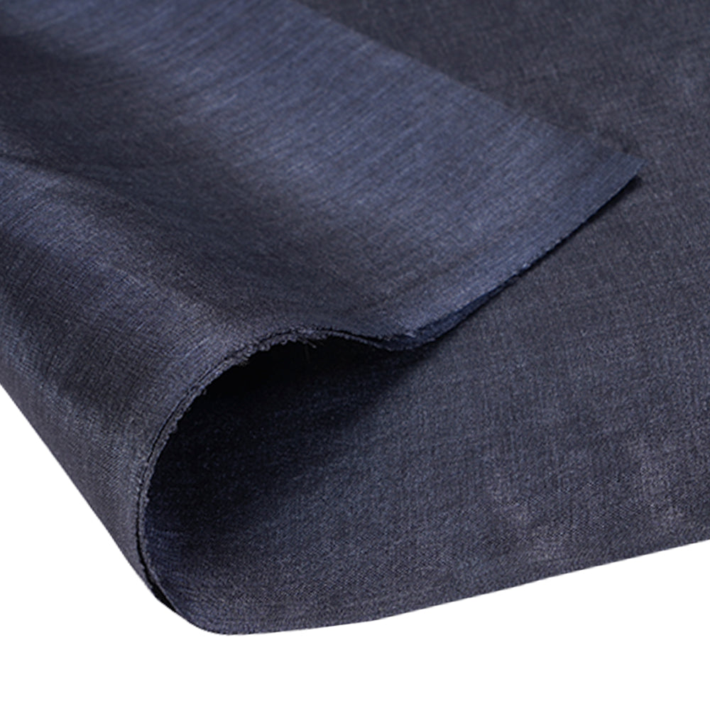 Dark Grey Color Piece Dyed Natural Tussar Silk Fabric