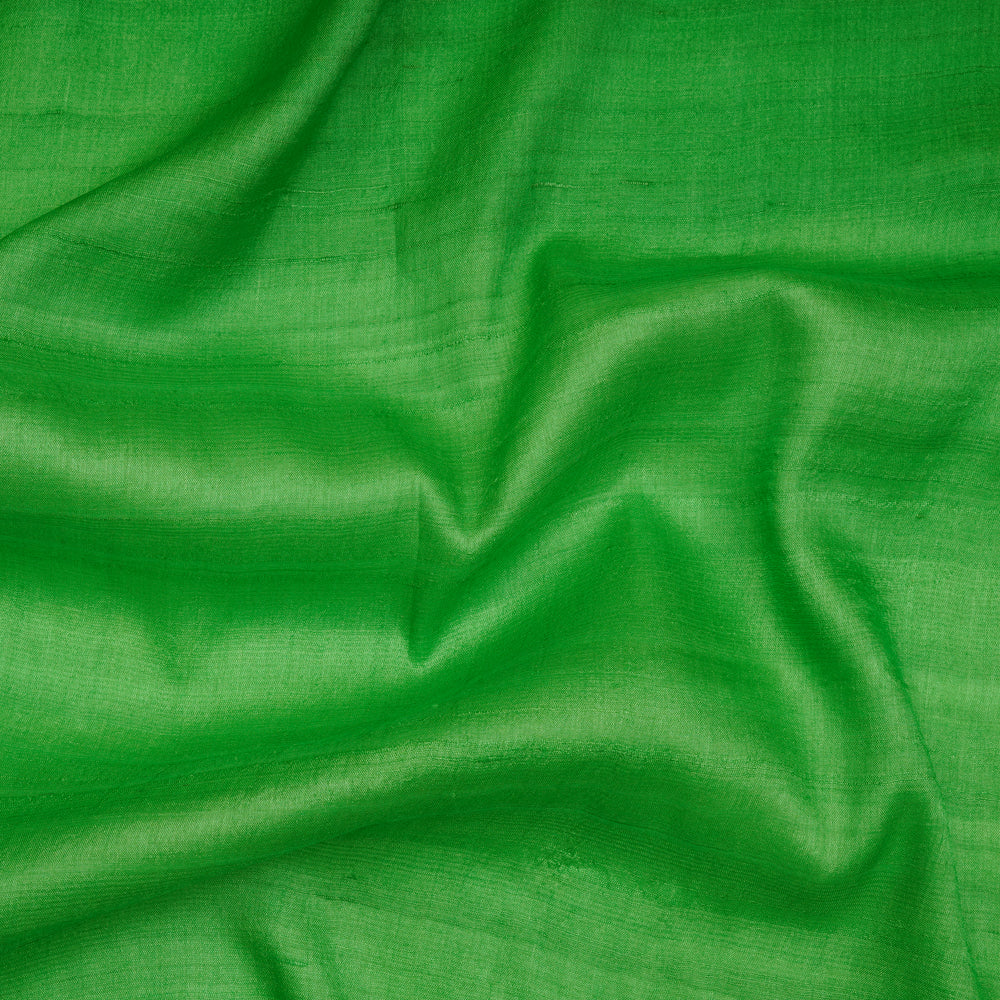 Light Green Color Piece Dyed Handwoven Tussar Silk Fabric