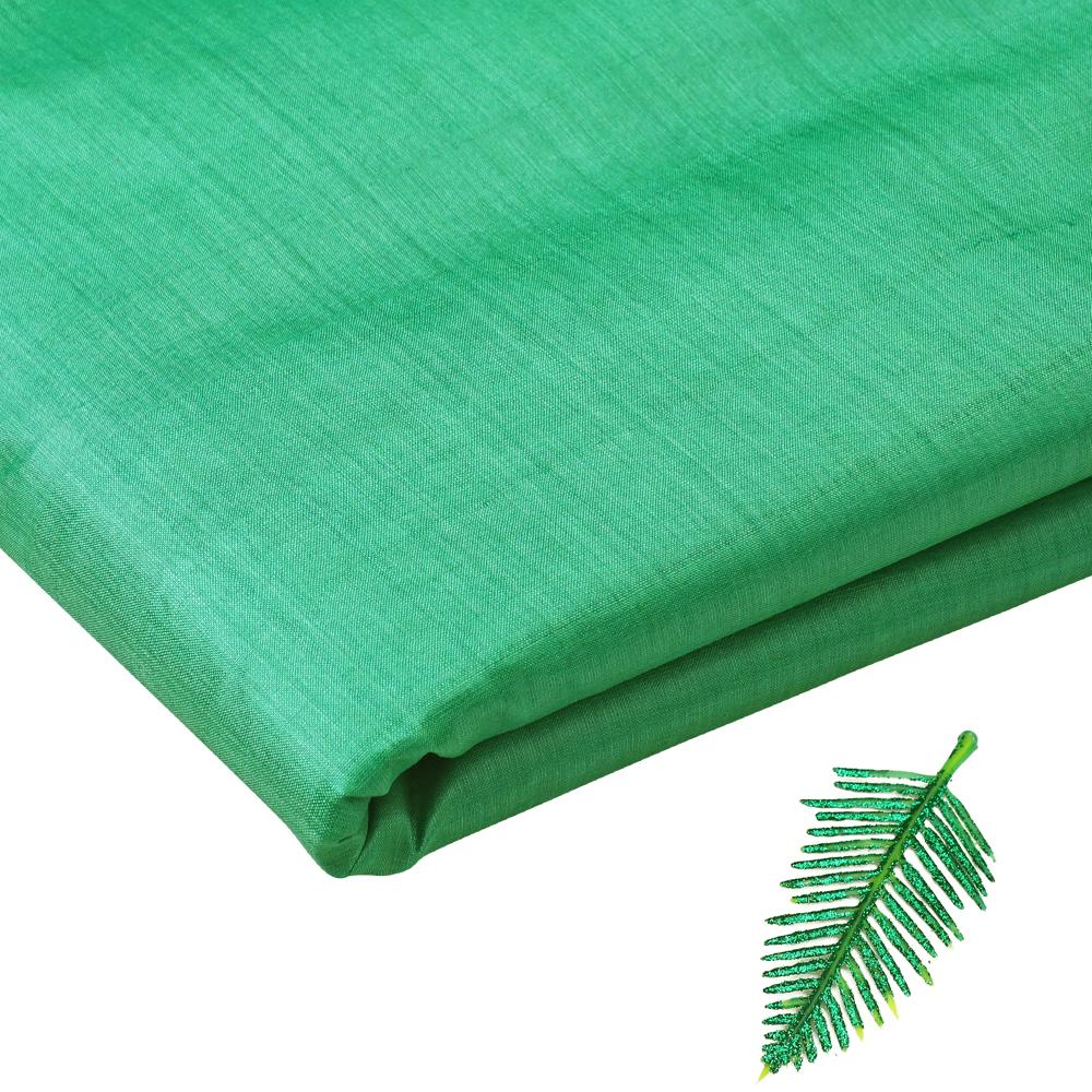 Green Color Piece Dyed Natural Tussar Silk Fabric