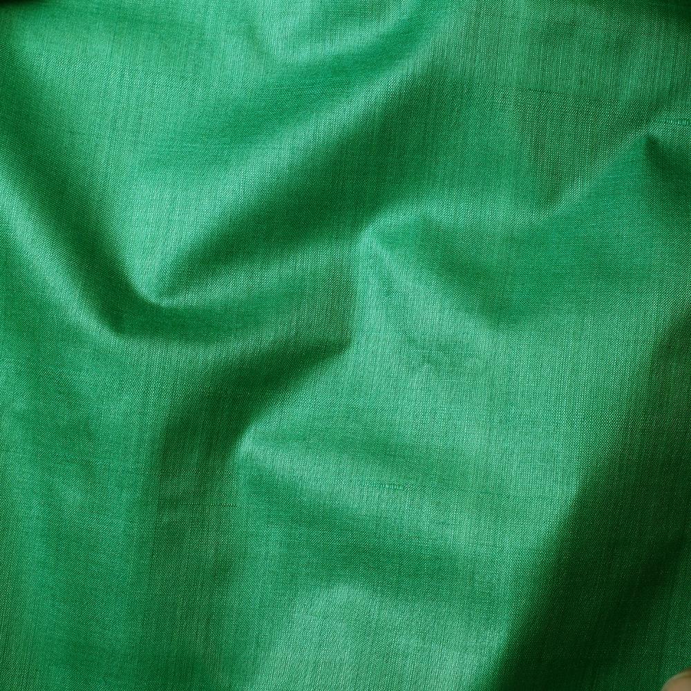 Green Color Piece Dyed Natural Tussar Silk Fabric