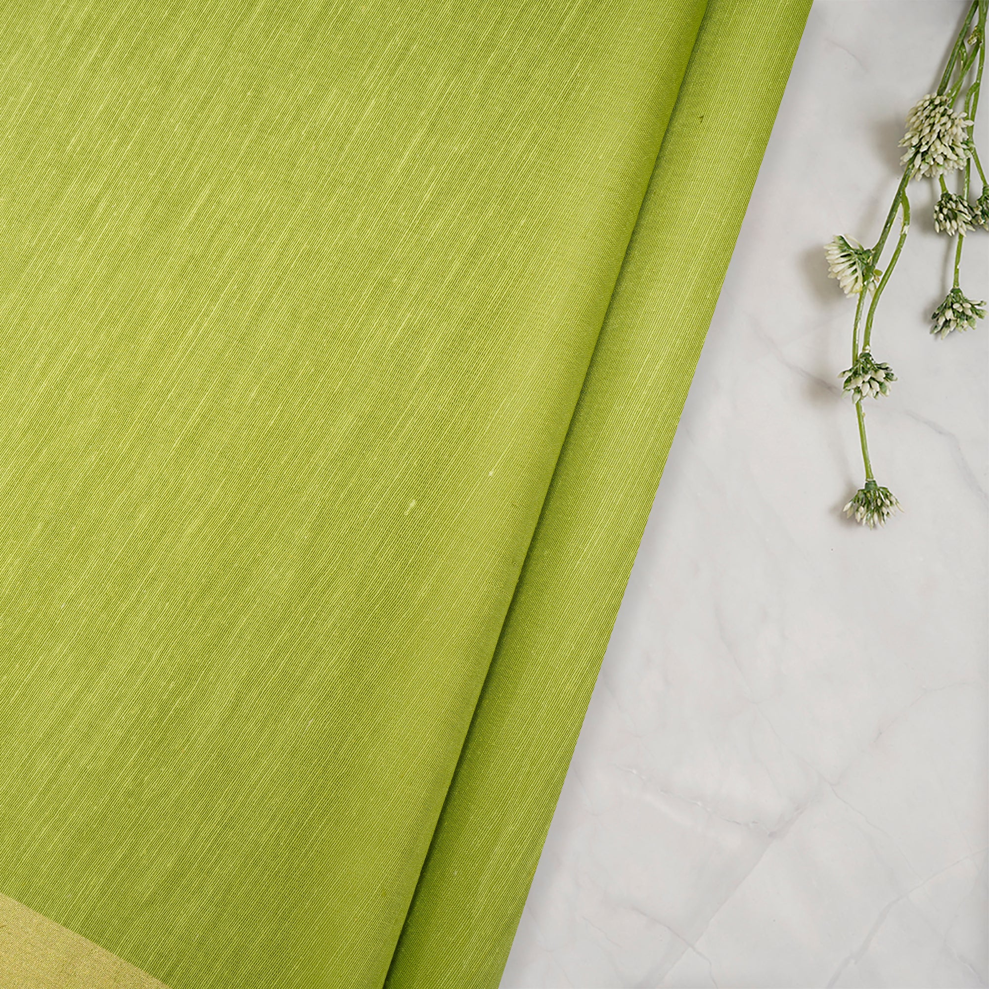 Light Green Color Noile Silk Fabric