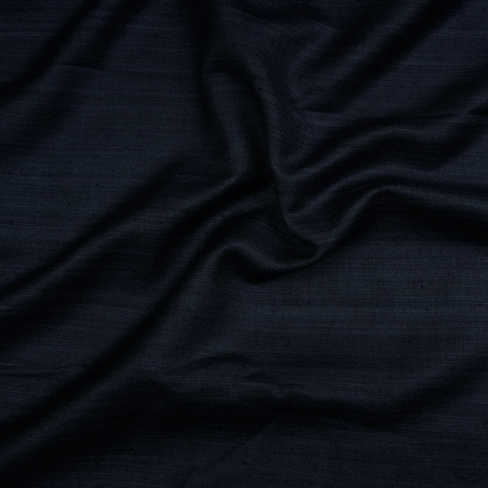 Navy Blue Color Bamboo Matka SIlk Fabric