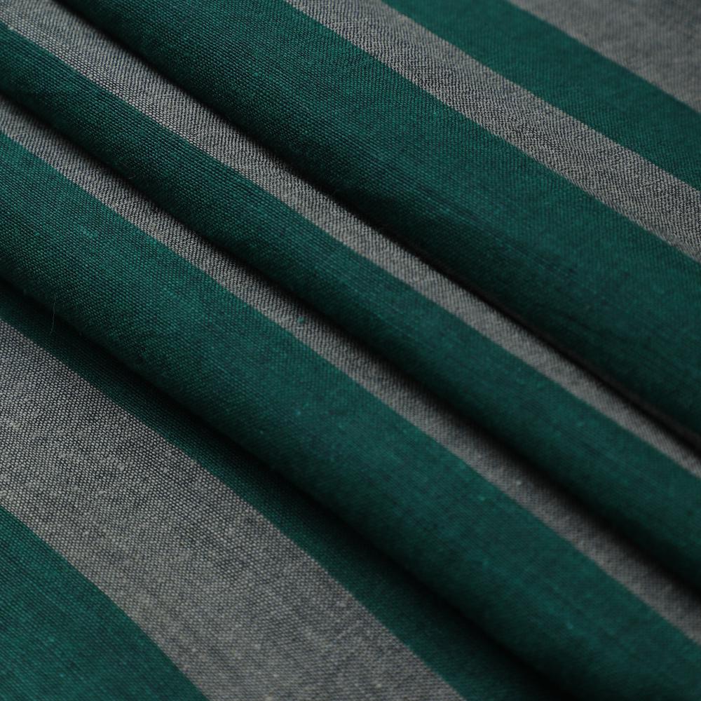 Green-Grey Color Yarn Dyed Cotton Muslin Fabric