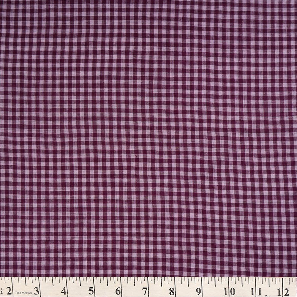 Off White-Purple Color Yarn Dyed Cotton Muslin Fabric