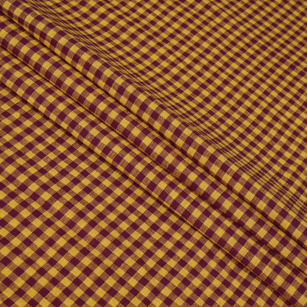 Yellow-Purple Color Yarn Dyed Cotton Muslin Fabric