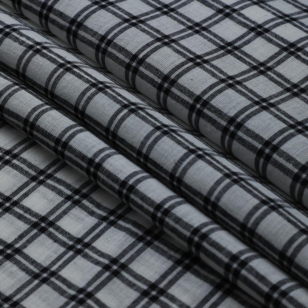 Black-White Color Yarn Dyed Cotton Muslin Fabric