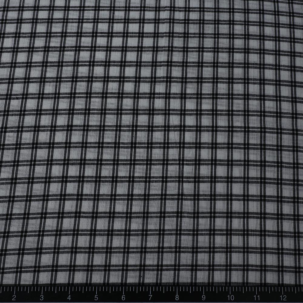 Black-White Color Yarn Dyed Cotton Muslin Fabric