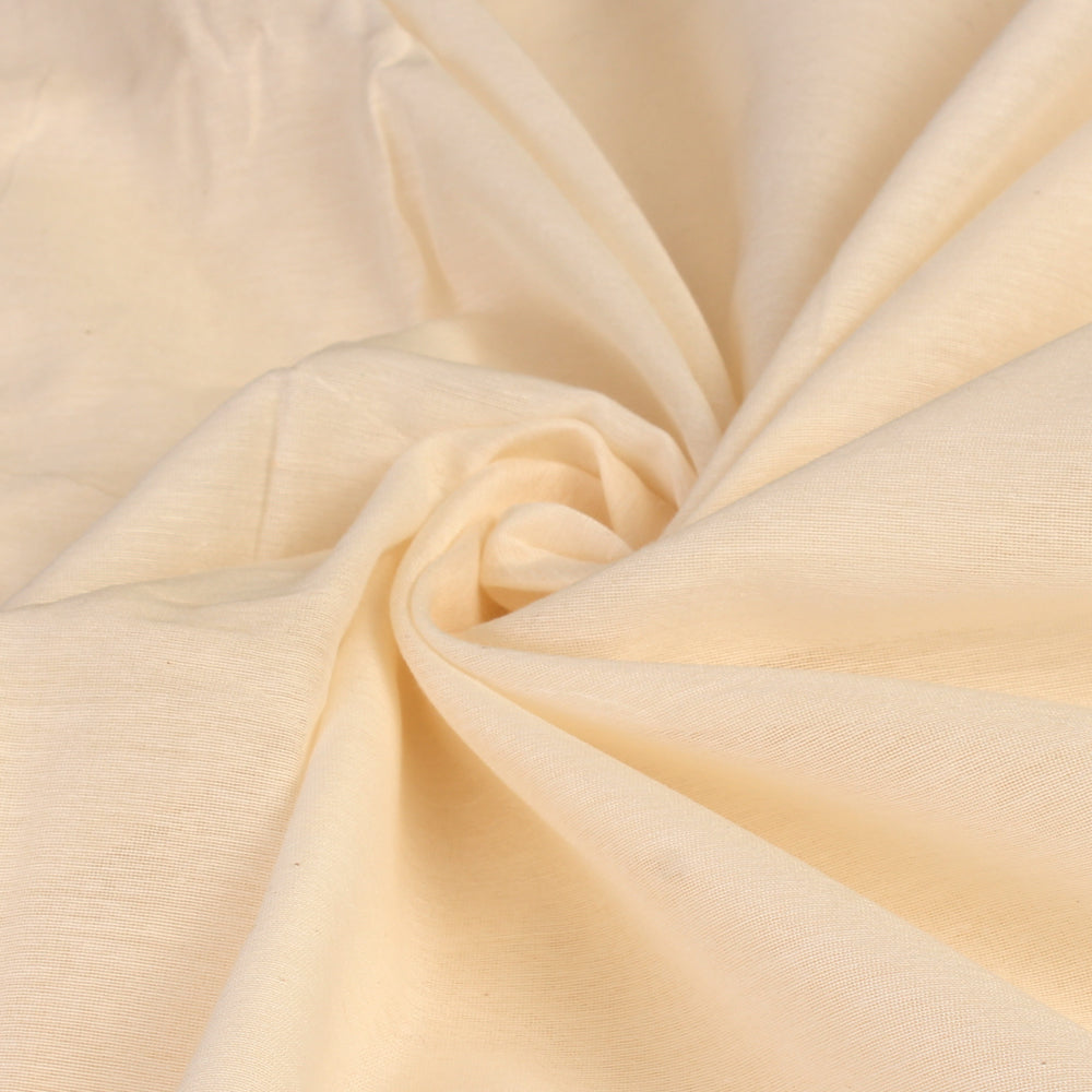 Cream Color Poly Cotton Chanderi Fabric