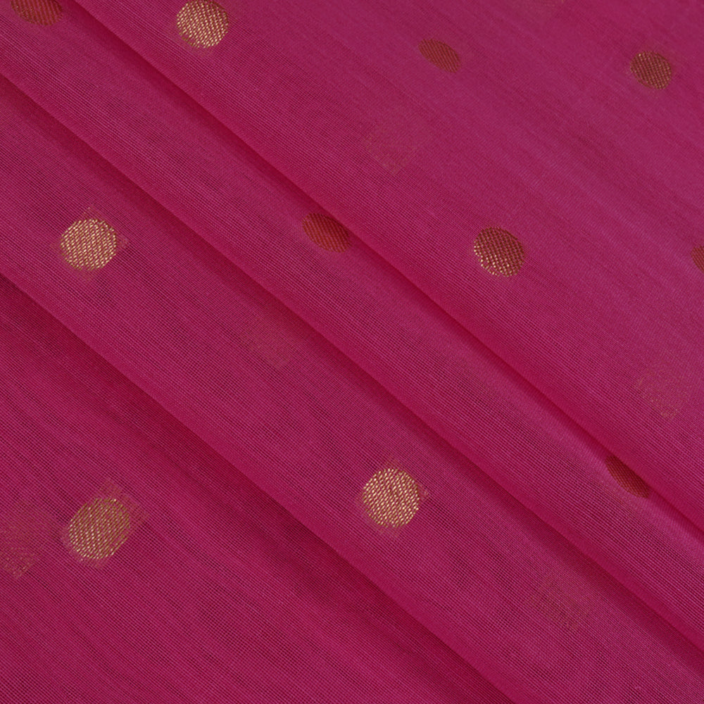 Pink Color Polyester Chanderi jacquard Fabric
