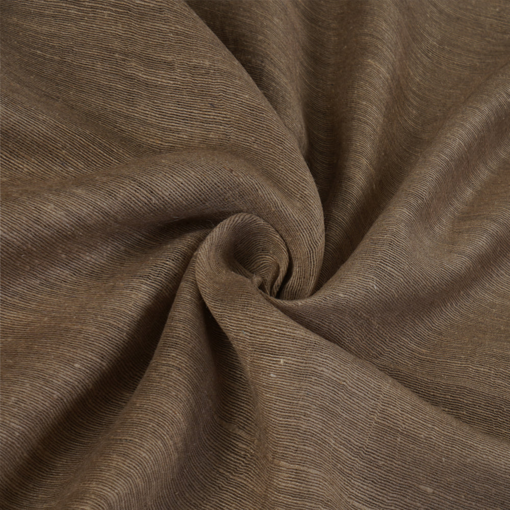 Brown Color Ghicha Tussar Silk Fabric