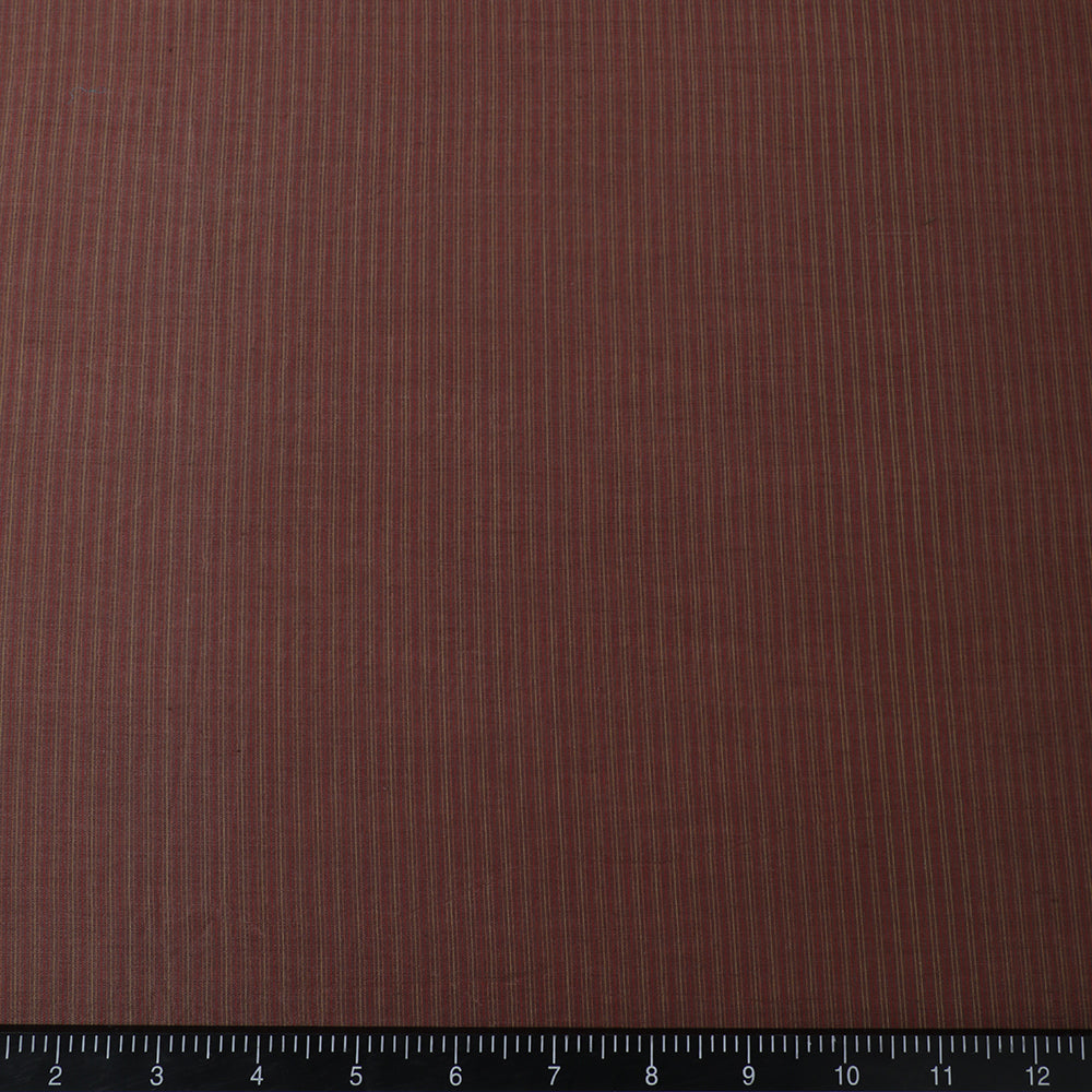 Brown Color Striped Fancy Chanderi Fabric