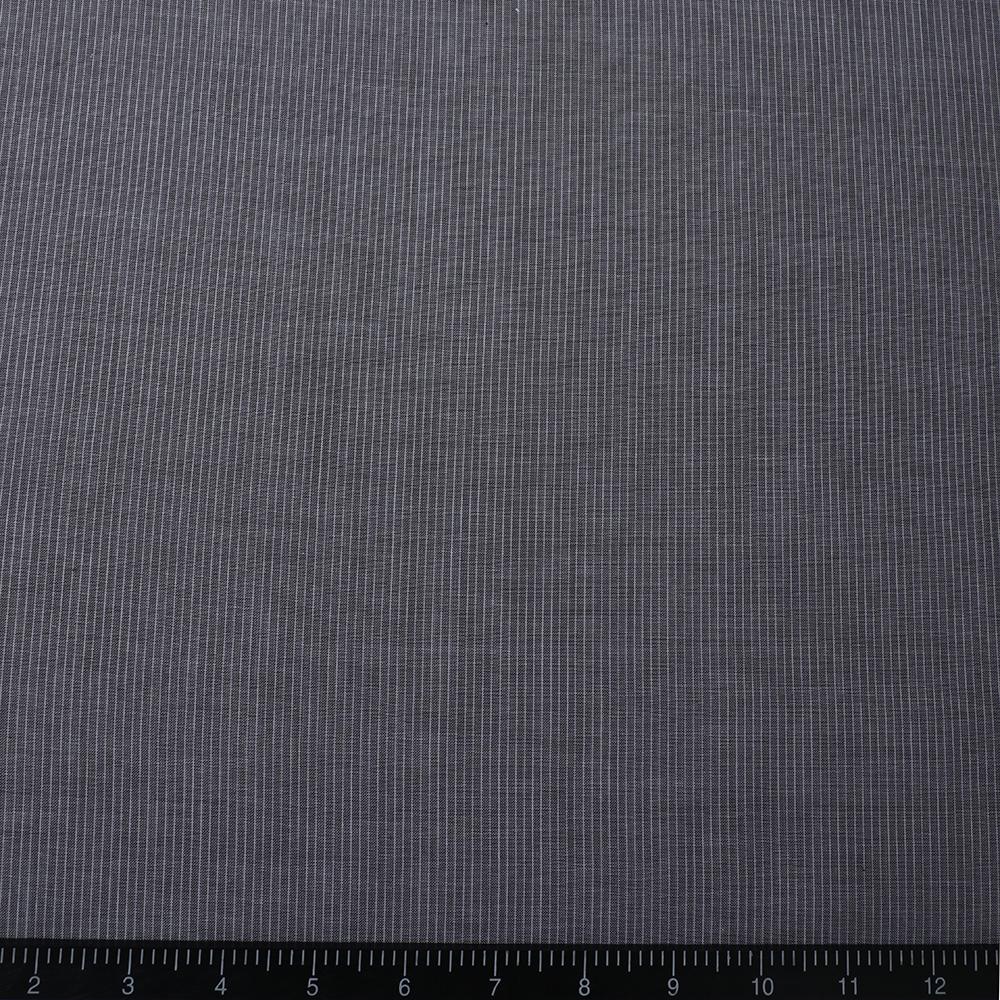 Grey Color Cotton Voile Striped Fabric
