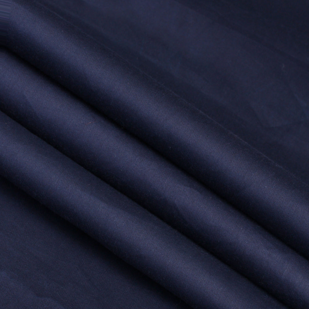 Navy Blue Color Cotton Satin Fabric