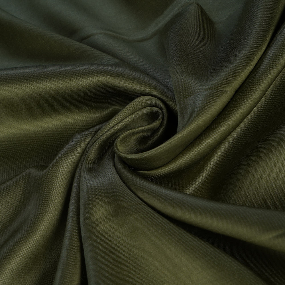 Military Green Color Modal Satin Fabric
