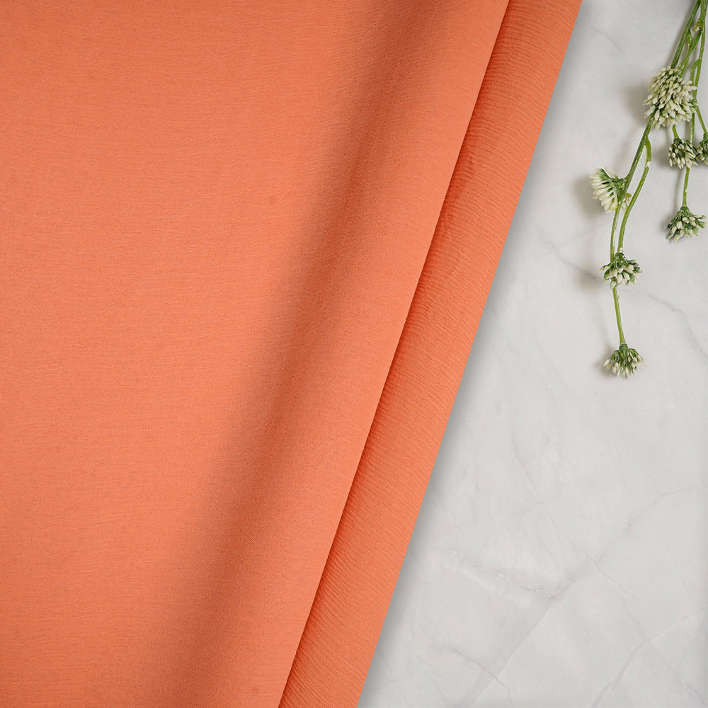 Pale Orange Color Bemberg Chiffon Fabric