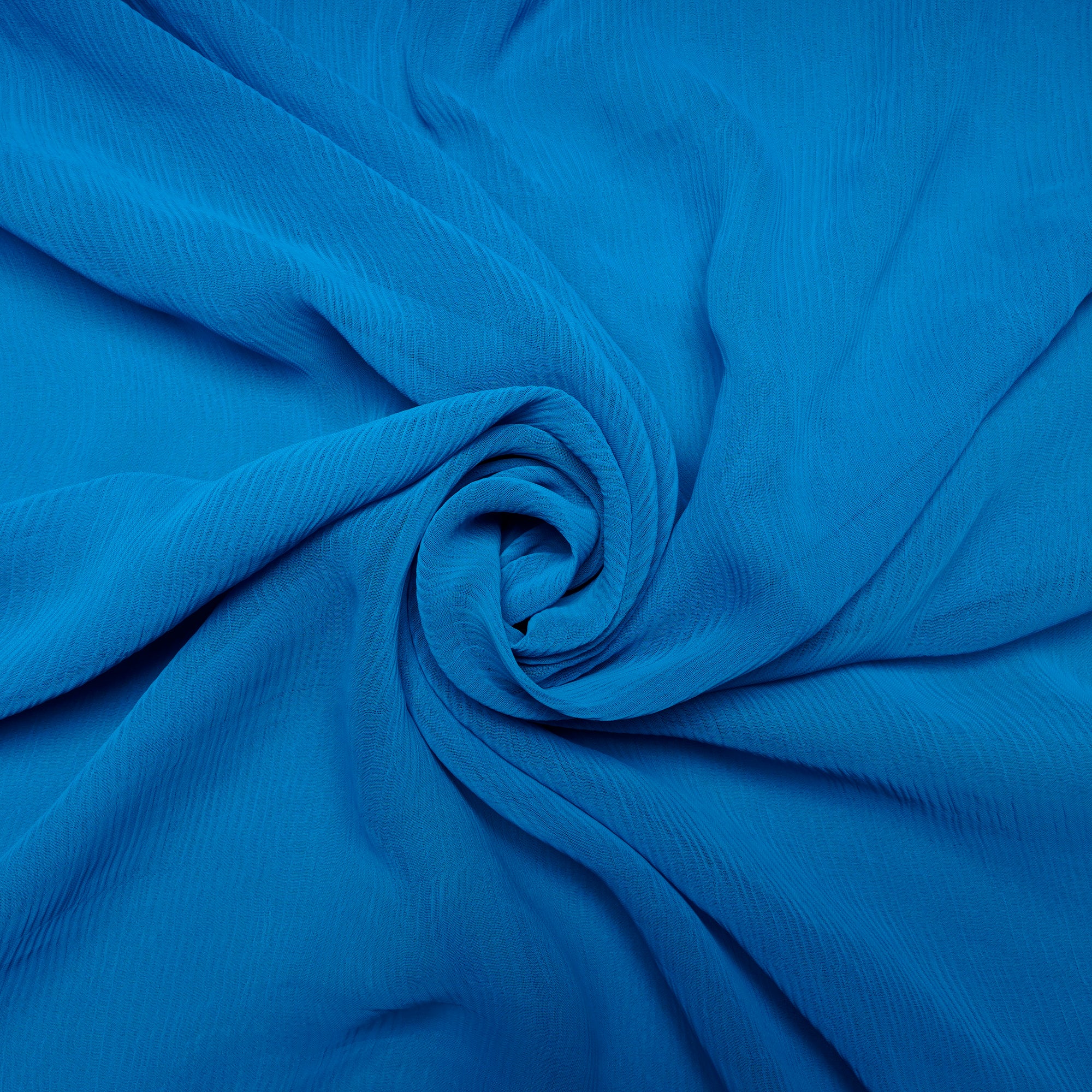 Blue Color Bemberg Chiffon Fabric