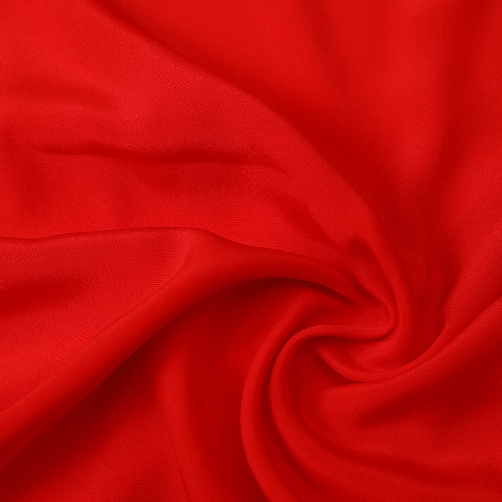 Red Color Piece Dyed Bemberg Crepe Fabric