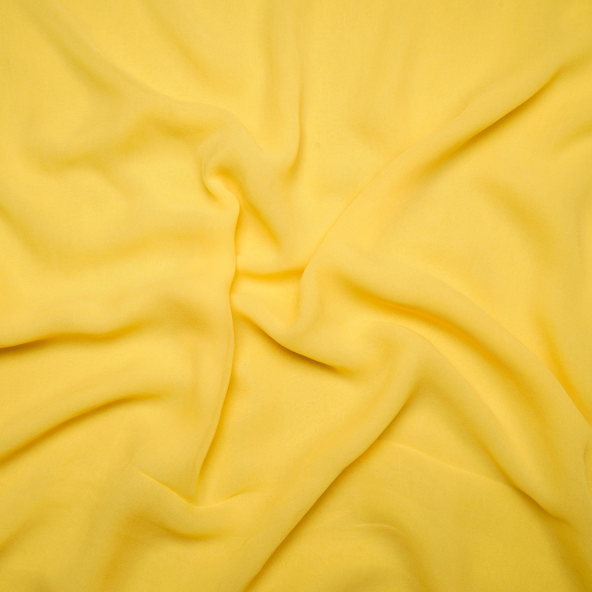 Yellow Color Piece Dyed Bemberg Georgette Fabric