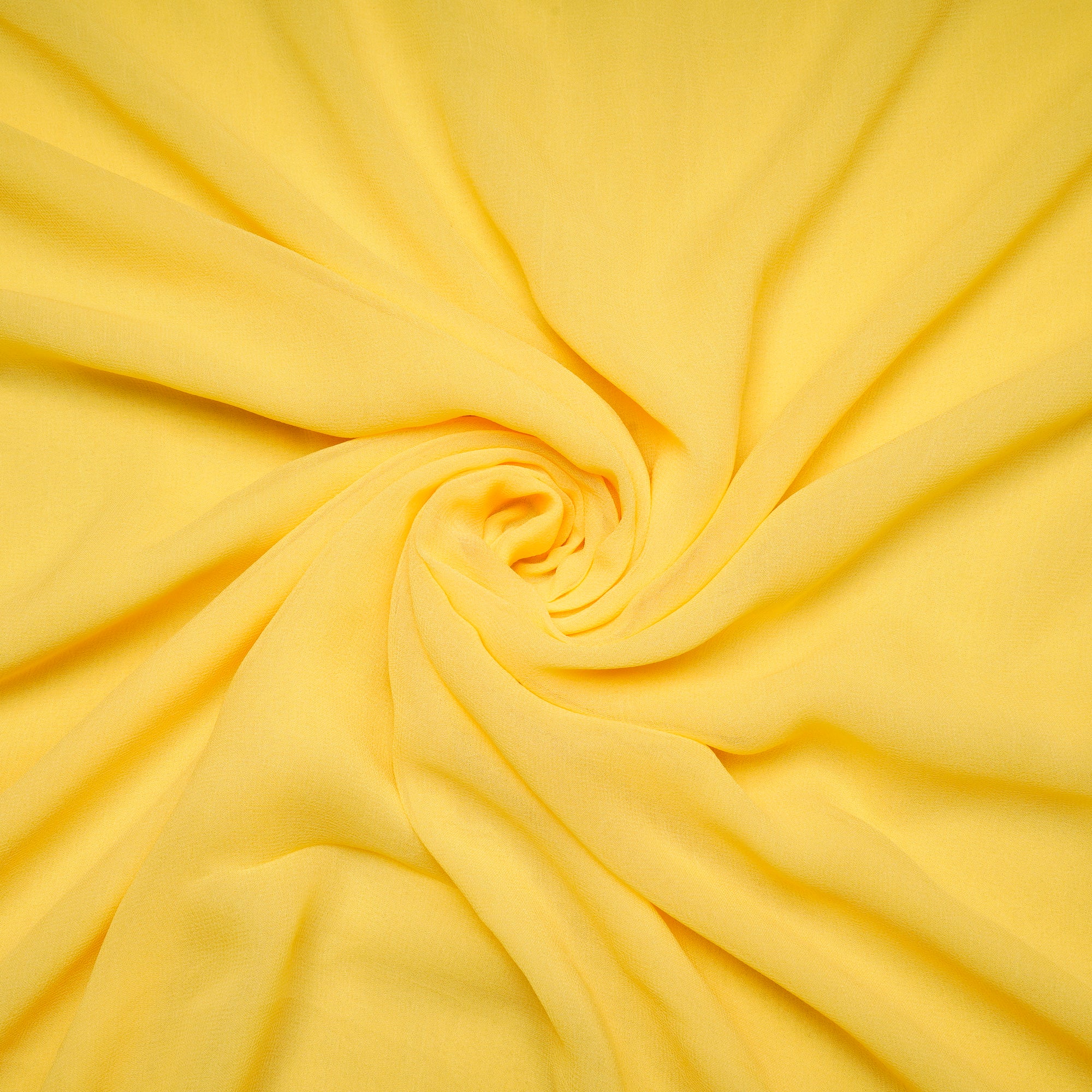 Yellow Color Piece Dyed Bemberg Georgette Fabric